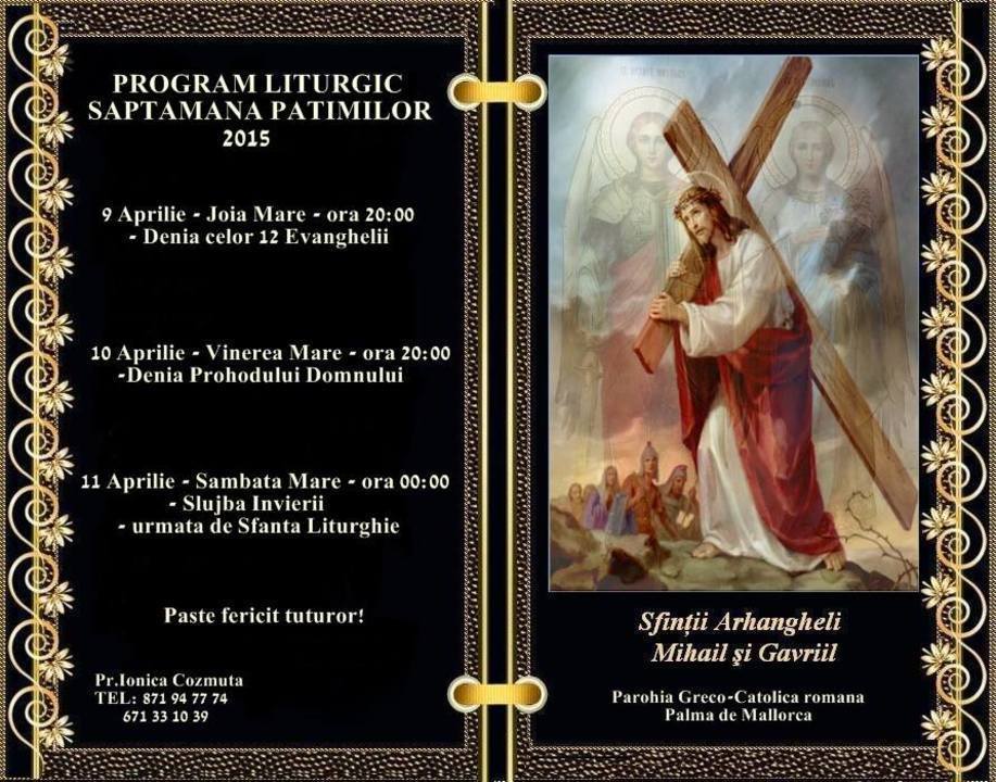 Program Liturgic – Parohia Greco-Catolica Palma